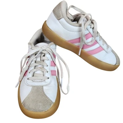 Adidas VL Court 3.0 Zapatilla Niños EE. UU. 12.5 Blanco/Rosa, H2 (B225T) Foto 1 de 4