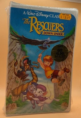 The Rescuers Down Under VHS Disney Clamshell **SEALED w/ Hype Sticker** - Image 1 of 4