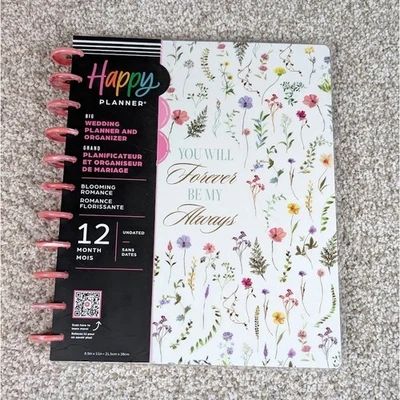 Happy Planner Organizador Planificador de Bodas Grande Romance Floreciente Sin Fecha 12 Meses Foto 1 de 4