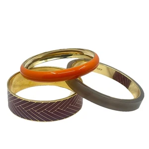 J.CREW Autumn Bangle Bracelet Collection Enamel Lucite Patterned Set - Picture 1 of 9