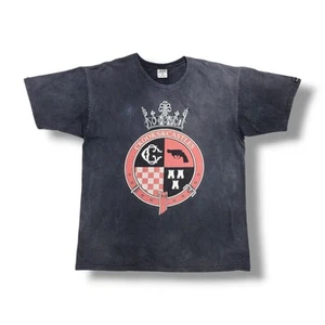 Camiseta vintage Crooks & Castle corona y escudo gráfico desteñido negra Y2K para hombre - Imagen 1 de 14