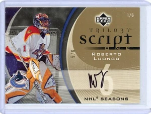 ROBERTO LUONGO 2006-07 UD TRILOGY HOCKEY "TRILOGY SCRIPT" Autograph GOLD 5/6 - Picture 1 of 2