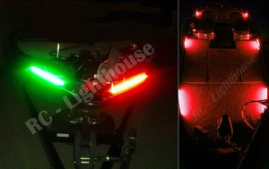 Bass Boat, Pesca, Kayak Rojo/Verde Navegación con Kit LED Rojo 2x1' RG 8x6"R - Imagen 1 de 5
