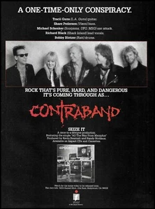 Contraband 1991 Impact Records anuncio Michael Schenker Tracii Guns compartir Pedersen - Imagen 1 de 3