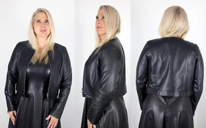 Courreges Black Lambskin Leather Biker Moto Jacket Size EU 40 Size Small S - Bild 1 von 9