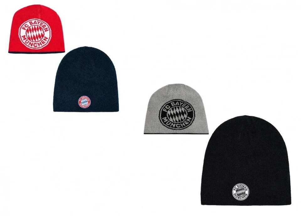 FC Bayern München Wendemütze unisex Wendebeanie Logo Beanie Mütze FCB - Bild 1 von 1