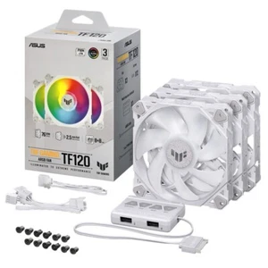 ASUS TUF Gaming TF120 White ARGB Fan Triple Fan Kit with ARGB Controller - Picture 1 of 4