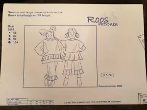 ROOS Schnittmuster 2065 - Sweater + Hose - mit deutscher Anleitung NEU/UNBENUTZT - Bild 1 von 5