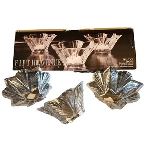 Fifth Avenue Aurora Crystal Votive Candle Holders Set Of 3 Boxed Wedding Party - Picture 1 of 9