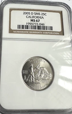 2005-P California State 25c SMS ~~ NGC MS67 ~~ STUNNING Coin ~~ #46 - Image 1 of 4