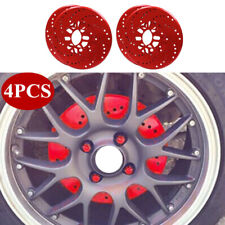 4PCS Red Car Aluminum Wheel Brake Disc Cover Decorative Rotor Cross Drilled