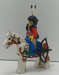 LEGO Vtg Native American Brown & White Paint Horse with Minifigure & Accessories - Picture 1 of 2