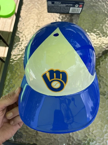 1980s Vintage Milwaukee Brewers SGA Toy Adjustable Plastic Blue White Helmet MLB Cover