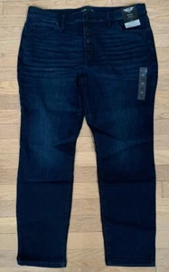 Simply Vera Wang Skinny Jeans Women’s Sz 16W Dark Wash Mid Rise Button Up NWT - Picture 1 of 11