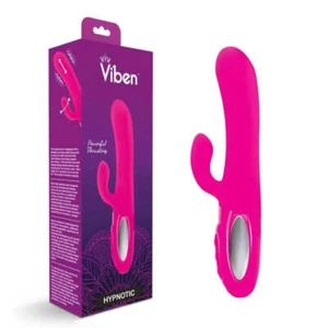 Viben Hypnotic Thrusting Rabbit Vibe w Swinging Clit Stim Hot Pink - Picture 1 of 6