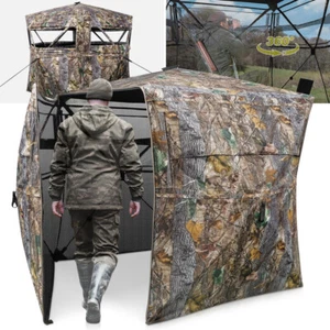 TYRSEN Hunting Blind 360°See Through Ground Blind Full Open Door Deer Blind Camo - Picture 1 of 8