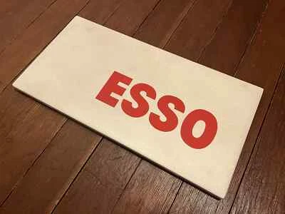 Esso Tankstelle Emailschild reflektierend Reklame Schild Oldtimer Werkstatt Deko - Bild 1 von 4