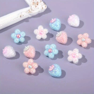 20pcs Mini Strawberry Flower Shank Buttons for Garment DIY Sewing Plastic Button - Image 1 of 4