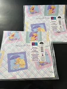 Vtg Hallmark Disney Winnie The Pooh Birthday Gift Wrap/Wrapping Paper Packages 2 - Picture 1 of 6