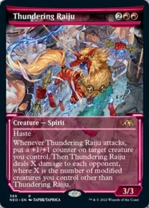 MTG THUNDERING RAIJU 389 EXC - RAIJU TONANTE - NEO X EN - MAGIC - Picture 1 of 1