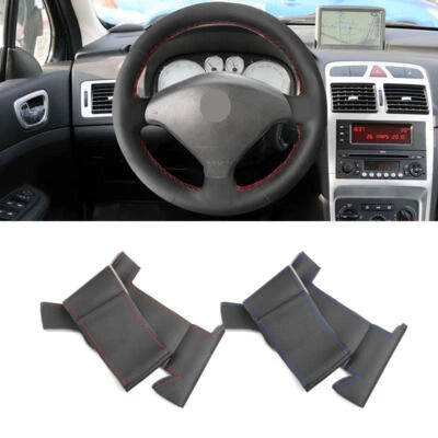 Protector de volante de cuero para Peugeot 307 CC 407 SW 2004 - 2009 - Imagen 1 de 4