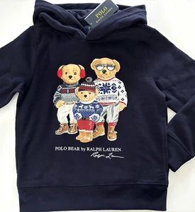 Neu mit Etikett, Jungen Polo Ralph Lauren marineblauer Polo Bear Hoodie. Größe L (14-16). Eu 158/164 - Bild 1 von 2