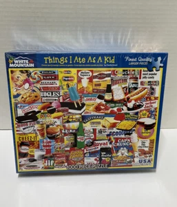 “Things I Ate As A Kid” 1000 Piece Puzzle White Mountain Larger Pieces - NEW! - Picture 1 of 4