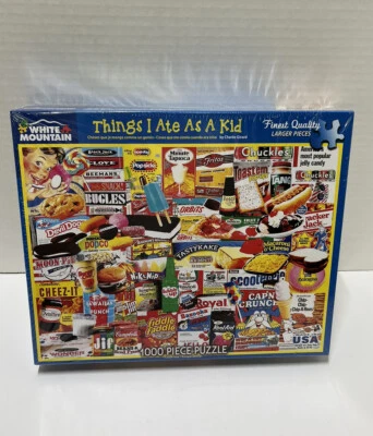 “Things I Ate As A Kid” 1000 Piece Puzzle White Mountain Larger Pieces - NEW! - Image 1 of 4