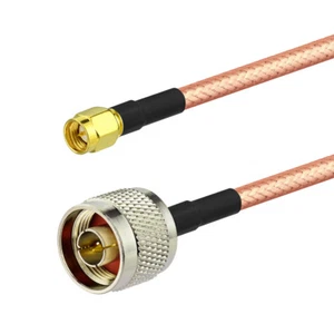 2-pak wtyczki typu N do męskiego SMA RG400 podwójnie ekranowany koncentryczny kabel pigtail 150cm - Zdjęcie 1 z 3