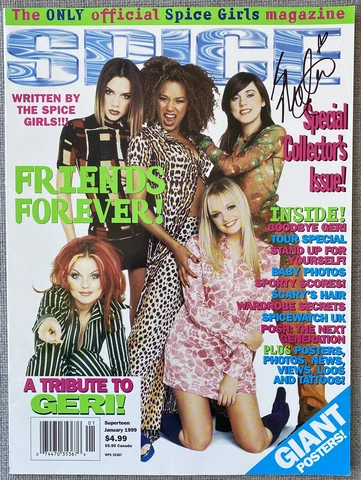 Sporty Spice Melanie C Signed IP Official Spice Girls Magazine - RARE, Authentic Cover
