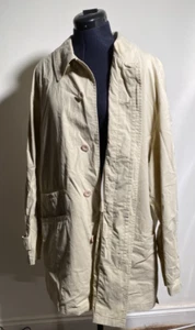 Vintage Mabrun Coat Men Size 50 Trench Beige Pockets Made in Italy - Picture 1 of 15