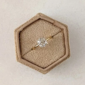 Solitaire Engagement Ring Cushion Simulated Diamond 925 Silver Wedding Gift Ring - Picture 1 of 11