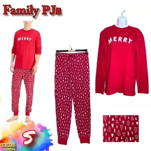 NWT Family Pajamas Men's S Red Christmas Tree Prints Matching PJ Set 100127396 - Picture 1 of 13