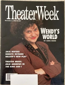 Wendy Wasserstein Theater Week Magazine November 2 1992 Cover Address Label - Picture 1 of 4