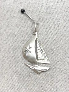 Sailboat Handmade Unique Ornate Star Sail Unique Sterling Silver Pendant - Picture 1 of 11