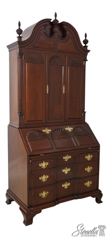 59878EC: KINDEL Winterthur Collection Mahogany Updyke Secretary Desk Cover