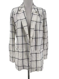 Chaqueta House of Harlow 1960 x REVOLVE para mujer blanca azul marino a cuadros talla pequeña - Imagen 1 de 6