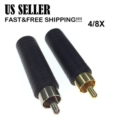 4/8pcs Female 6.35mm 1/4" Jack to Male RCA Connector Converter Audio Adapter US - Image 1 of 4