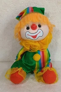 Enesco Clown Plush Vintage 1985 11" Hard Plush Head Soft Plush Body - Picture 1 of 9