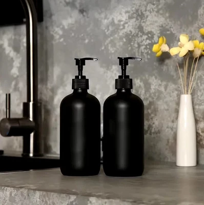 Матовый черный 300/500 мл жидкое мыло диспенсер бутылка, заправляемый новый - Изображение 1 из 4