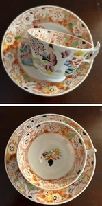 Antique Chinese Export Famille Rose Floral Vase Porcelain Tea Cup Saucer Plate - Picture 1 of 15