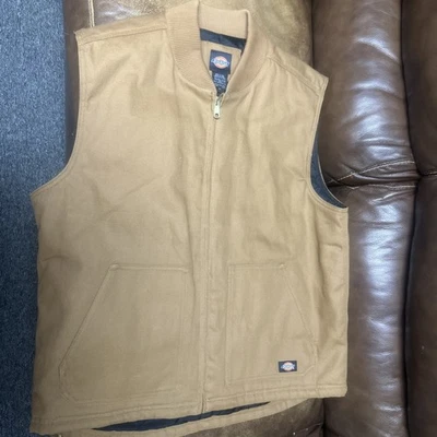Chaqueta Chaleco Dickies Hombre XLarge Caqui Lona Cremallera Completa Ropa de Trabajo Foto 1 de 4