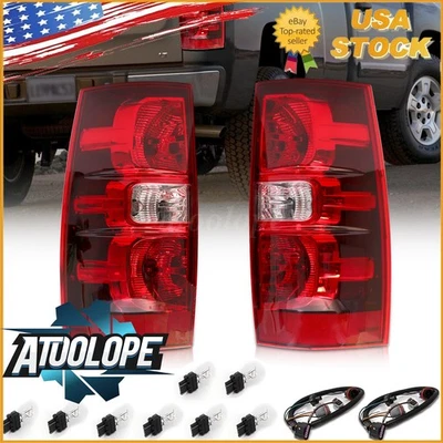For 2007-2014 Chevy Suburban Tahoe Red Clear Replacement Tail Lights Lamp Pair Foto 1 de 4