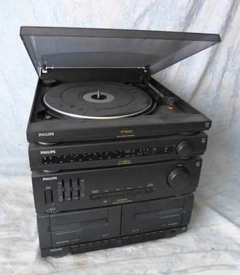 #Son Vintage# Chaîne stéréo Phillips AS 9300 / Phono, Tuner, K7 (HS pour pièces) - Photo 1/4