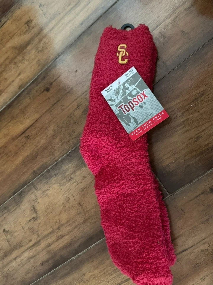 USC TROJANS COZY SOCKS • TOPSOX • ONE SIZE FITS ALL • NEW! - Image 1 of 3