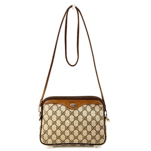 Vintage GUCCI Shoulder Bag GG PVC Leather Brown Authentic 97.02.068 [RankAB] 1 - Picture 1 of 13