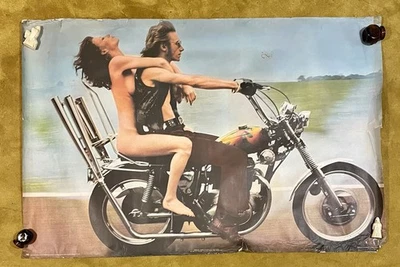 Vintage Poster Motorcycle Powerful Pierre 1960s Counterculture Easy Rider 51x34” - Image 1 of 4