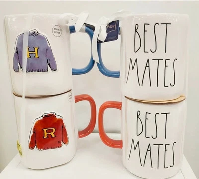 Set of 2 Rae Dunn Harry Potter BEST MATES Harry Potter & Ron Weasley 18 oz Mugs