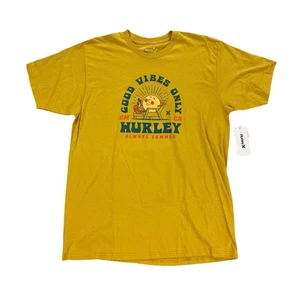 NEW Hurley Good Vibes Short Sleeve Graphic T Shirt Tee Brown Gold Mens Size XL - Picture 1 of 12