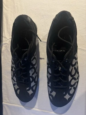 Zapatos Coach Kelbie A1343 negros y grises de gamuza talla 10 M con cordones para mujer Foto 1 de 4